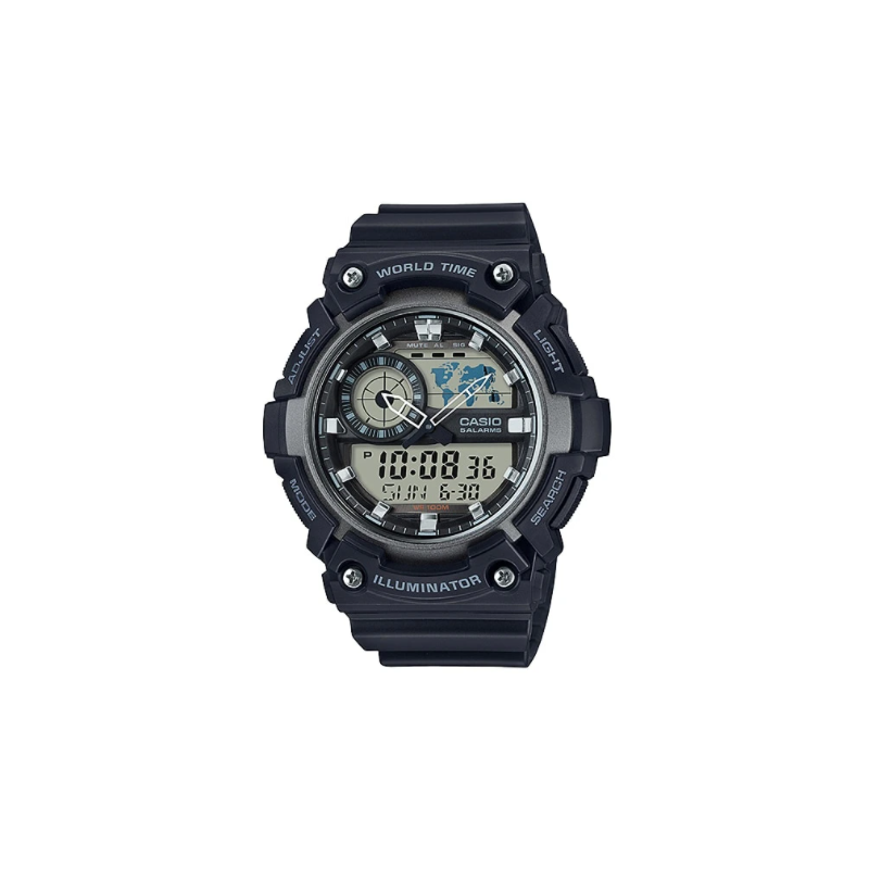 Casio Resin Round Watch For Men Digital Solar Powered Water Resistance