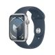 Apple Watch Series 9 GPS 45mm Silver Aluminium Case with Storm Blue Sport Band M/L MR9E3QA/A