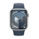Apple Watch Series 9 GPS 45mm Silver Aluminium Case with Storm Blue Sport Band M/L MR9E3QA/A