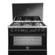 Unionaire Cooker 5 Gas Burners 90*60 cm Full Safety 2 Oven Fan Black Silver C69SS-GC-511-ICPS2F-IS-2W-AL