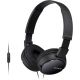 Sony On Ear Wired Headphones with Microphone Black MDRZX110AP/B