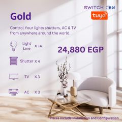 Home Automation Tuya Control 14 Lights, 4 Shutters, 3 TV and 3 AC Gold