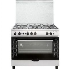 Fresh Gas cooker 5 Gas Burners 90x60 cm With Fan Stainless PUNTO 90-17304