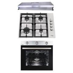Purity Hood Flat 60 cm 450 m3/h Gas Hob 60 cm and Electric Oven 60 cm PRT601F