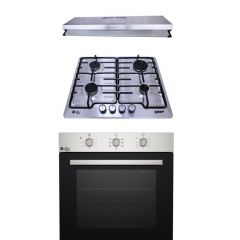Purity Hood Flat 60 cm 450 m3/h And Gas Hob 60 cm 4 Eyes And Gas Oven 60 cm OPT601GG