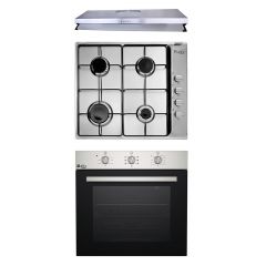 Purity Hood Flat 60 cm 450 m3/h , Gas Hob 60 cm and Gas Oven 60 cm OPT601GG