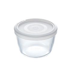 Pyrex Cook & Freeze Glass Round Dish with Plastic Lid 12cm 0.6 L 050521152