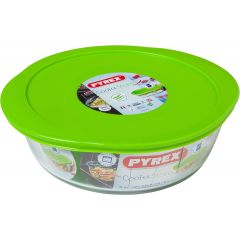 Pyrex Cook & Store Glass Round Dish high Resistance with lid 26x23x8 cm 2,2L 050510208