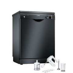 Bosch Dishwasher 12 Set 60 cm Black and Hand Mixer 500 Watt SMS25AB00V