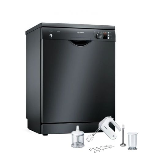 Bosch Dishwasher 12 Set 60 cm Black and Hand Mixer 500 Watt SMS25AB00V
