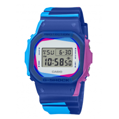 Casio G-shock Watch Analog Digital Blue Resin Band DWE-5600PR-2DR