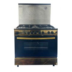 White Point Gas Cooker 90*60 5 Burners With Fan Black*Gold WPGC9060GBTA