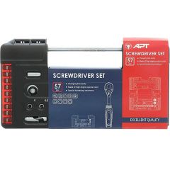 APT A Set of Variable Screwdriver Bits and a System Wrench 1/4, 57 Pieces 6221257023701