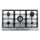 MENEGHETTI Built-in Gas Hob 90 cm 5 Burners Cast Iron Full Safety Stainless HMG 90 PB MT 5BF