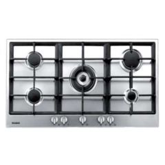 MENEGHETTI Built-in Gas Hob 90 cm 5 Burners Cast Iron Full Safety Stainless HMG 90 PB MT 5BF