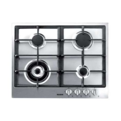 MENEGHETTI Built-in Gas Hob 60 cm 4 Burners Cast Iron Full Safety Stainless HMG 60 PB T 4BF