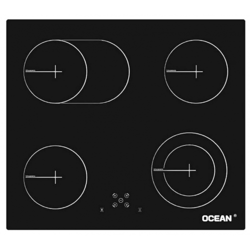 Ocean Built-In Electric Stove 4 Burners 60 Cm Black Glass OVHF-631-HN-TC