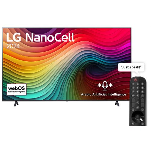 إل جي شاشة 86 بوصة إل إي دي 4 كاي سمارت وايرلس TV 86NANO80T6A