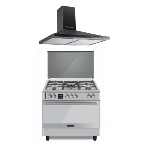 Ecomatic Cooker 90x60 cm 5 Burners and Chimney Hood 90cm 500 m3/h FS9304MDC