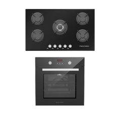 Ecomatic Built-in Gas oven 60 cm and Crystal Hob 90 cm 5 Gas Burners G6404GTD