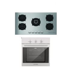 Ecomatic Built-In Hob Stainless Steel 90 cm 5 Burners and Gas oven 60 cm With Gas Grill S903RC