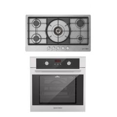 Ecomatic Built-In Hob 90 cm 5 Gas Burners Cast Iron and Gas Oven With Gas Grill 60 cm S983XLPRO