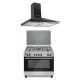 Ecomatic Cooker 90x60 cm 5 Burners Cast Iron and Chimney Hood 90cm 500 m3/h FS9104M