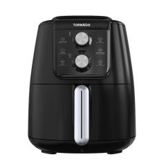 TORNADO Air Fryer 1550 Watt 4 Liter Manual Control Black x Silver THF-1554M-XL-BS