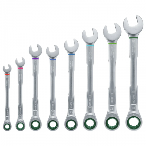 Bosch Ratchet Combination Wrench Set 8-Piece 1600A027PS