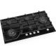 TEVA Built-In Gas Hob 90 cm 5 Burners Cast Iron Black Glass BF185WMN