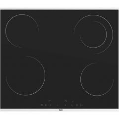 TEVA Built-In Vitroceramic Hob 60 cm 4 Zones Electric Touch Control Black Glass MS263