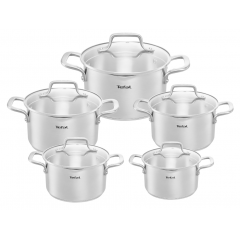 Tefal Duet Cookware Set With Stainless Steel Glass Lid Size 20-24-26-28-30 220800412