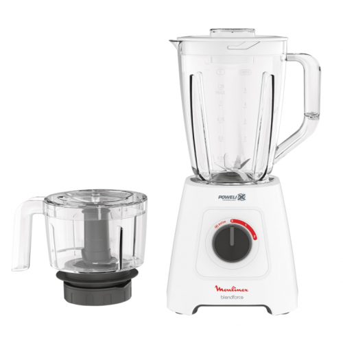 Moulinex Blender With Chopper Attachment 800 Watt White LM42X2EG