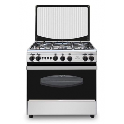 Mg Top Gas Cooker 5 Burners 60×80 Standard Stainless Steel With Fan TGS-802