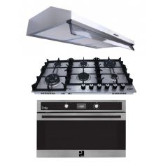 Purity Built-in Gas Oven 90 cm, Gas Hob 6 Burners and Kitchen Hood 90 cm 450 m3/h OPT901GXD