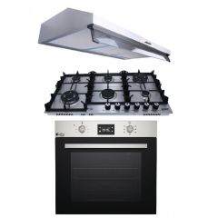 Purity Built-in Electric Oven 60 cm, Gas Hob 6 Burners and Kitchen Hood 90 cm 450 m3/h OPT60EED