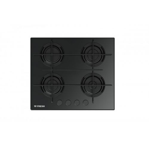 FRESH Built-In Gas Hob 4 Burner 60 cm Cast Iron Glass S2-60-17513