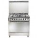 Universal Gas Cooker 5 Gas Burners 60*80 cm Stainless Steel With Fan and Timer Digital: 8605-4