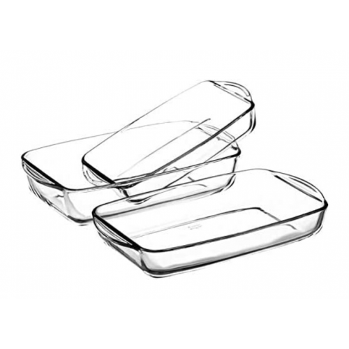 Borcam Rectangular Oven Dishes Set 3 Pieces PA-159051