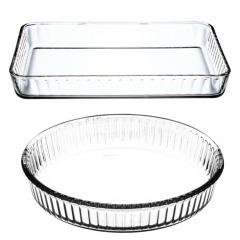 Borcam Rectangular Oven Dish & Round Oven Dish Set PA-159172