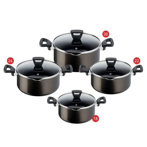 Tefal XL Intense Stewpot Set With Glass Lid 8 Pieces 220708135