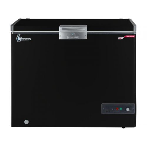 Penguin Chest Freezer Stainless interior 250 litre LG Compressor Black ES290-BK-LGC