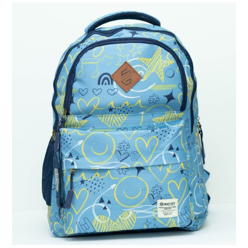 Smart Gate School Carrying Hearts Stars Backpack 15.6 Inch Blue Sky SG-9136