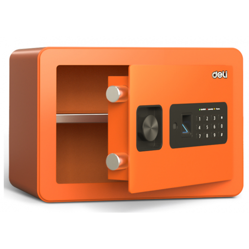 Deli Furniture Safe Biometric & Electronic Lock & Key 250 x 350 x 250 mm 9 Kg Orange ET590