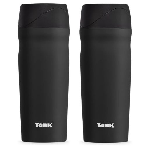 Tank Me Thermal Mug with Push Button 360 ml 2 Pieces Black TANK-ME-SS-360