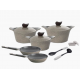 Neoflam Aluminium Aeni Cookware Set 10 Pieces And Gift Beige 8806179655032