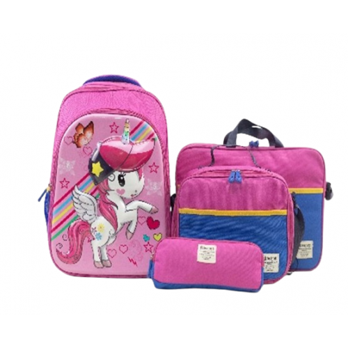 Smart Gate School Carrying Unicorn Cap Backpack Kids Bundle Pink SG-9199