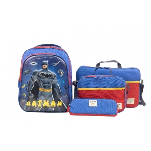 Smart Gate School Carrying Batman Backpack Kids Bundle Blue SG-9191