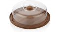 Luminarc Round Wooden Cake Plate With Acrylic Cover L-14794