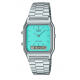 Casio Mens Watch with Turquoise Dial and Silver Band AQ-230A-2A2MQYDF